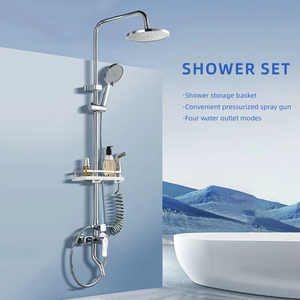 Juego de Ducha de Cobre Puro, Montado en la Pared del Baño, con Estante de Almacenamiento, Decoración Personalizada para el Hogar, Directo de Fábrica - Product Image 1