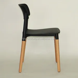 Nuevo diseño, duradero, moderno, cómodo, de plástico, patas de madera, silla de comedor para el hogar, oficina y cocina - Product Image 5