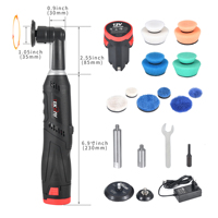 Polisseuse de voiture sans fil 12V à double action avec interrupteur RO/DA et plateau de support de 1,2 po/2 po