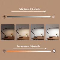Lampe de bureau LED contemporaine à variation de couleur tactile, écologique, protection des yeux, CRI 95 élevé, pliable, en métal, réglable