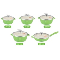 Ensemble de 10 casseroles et poêles en aluminium moulé, écologiques et durables, compatibles avec les plaques à induction, avec couvercles