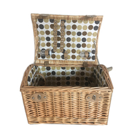 Panier de pique-nique multifonctionnel en osier tressé de haute qualité, écologique, design cœur, pour sorties et excursions