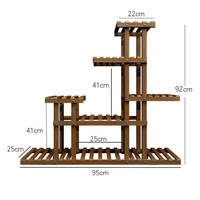 Étagère à fleurs en bois massif pour salon, étagère à pots de fleurs multi-étages pour balcon intérieur, étagère de rangement domestique du sol au plafond