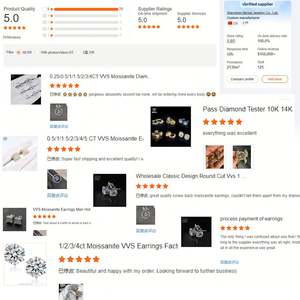 Boucles d'oreilles clous en diamant de laboratoire VVS en gros, or 10K 14K 18K, argent, diamant créé CVD HTHP, pour hommes et femmes - Product Image 6