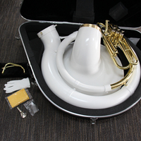 Sousaphone Fiberglass Putih FSP-100 Kunci Bb Badan Kuningan Diameter 19mm Bell 660mm Sousaphone untuk Marching Band