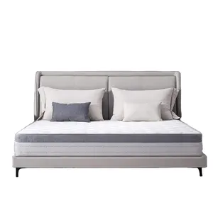 Venta al por mayor de tela de punto de alta densidad de espuma viscoelástica colchón de látex natural Twin Queen King Size Pocket Spring Hotel colchón en caja