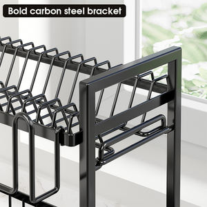 Doppio strato espandibile in filo metallico regolabile piatto personalizzato <span class=keywords><strong>ciotola</strong></span> piatto di stendino ripiano sopra il lavandino con vassoio di scarico - Product Image 3