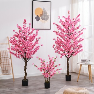 Decoración Realista para Bodas <span class=keywords><strong>en</strong></span> Interiores, Árboles de Flores de Cerezo Artificiales Sedosos, Árbol de Flores de Durazno, Arreglo Floral Elegante - Product Image 3