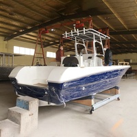 Bateau de pêche en fibre de verre YAMANE de 9 m (30 pieds) au design tendance, console centrale, T-Top, bateau rapide