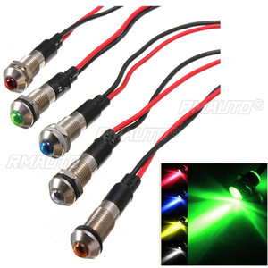 ใหม่ 6 มม. ไฟ LED แสดงสถานะหลอดไฟนำร่องแดชบอร์ดทิศทางรถบรรทุกเรือ 12V -UK มีหลายสี - Product Image 1