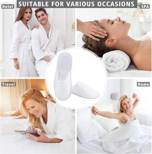 Pantuflas de Spa, Pantuflas de Hotel para Interiores con Punta Cerrada, Desechables para Hombres y Mujeres, Felpa de Coral, Suela de EVA para Mayor Comodidad - Product Image 4