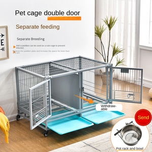 Heavy duty kim loại ống vuông Dog Crate với bánh xe & pallets-Sản phẩm bán chạy nhất, nhà máy trực tiếp - Product Image 2