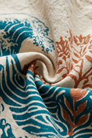 Essuie-mains de cuisine en coton style pierre bleue exotique, motif Lac Turquoise, pour décoration côtière