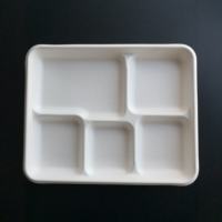 Plateau alimentaire jetable en fibres végétales biodégradables et écologiques, personnalisable, pour hôpitaux et camping, directement de l'usine