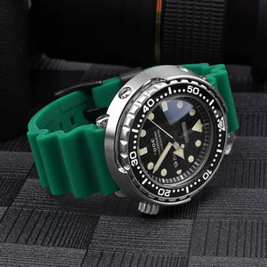 Correa de Reloj de Silicona Impermeable de Primera Calidad de 20 mm y 22 mm con Hebilla Plateada, Apta para Relojes de Buceo Sek 007 - Product Image 5