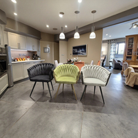 Chaises de salle à manger en velours rembourrées de luxe, confortables pour la maison, le lit, le salon, le restaurant, les hôtels, les banquets, les mariages