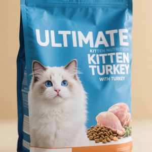 Sac à fond carré avec fermeture éclair et poignée, imprimé avec logo personnalisé, résistant à l'humidité, en PE de qualité alimentaire, pour litière pour chat - Product Image 1
