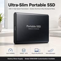 SSD externe portable USB 3.1 Type-C, boîtier métallique, disque SSD haute vitesse pour ordinateur portable et ordinateur de bureau, options de capacité multiples