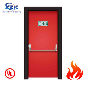 Porte de sortie d'urgence moderne en acier, à finition lisse, avec barre anti-panique et fenêtre de <span class=keywords><strong>vision</strong></span>, pour postes de transformation et hôtels - Product Image 4