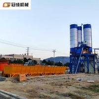 Équipement de production de béton compact HZS50 avec élévateur à benne, taille maximale des granulats ≤60mm, hauteur de déchargement basse de 3,8m