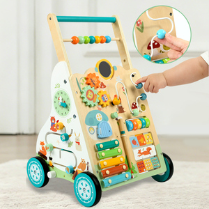 <span class=keywords><strong>Carrito</strong></span> de Empuje de Madera con Centro de Actividades como Clasificador de Formas, Giradores y Pista de Cuentas, Andador de Actividades - Product Image 2