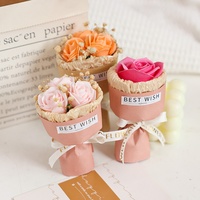 LUYI - Mini Bouquet de Roses de Poche, Fleurs de Savon Portables, Souvenir de Gypsophile, Cadeau pour la Saint-Valentin, la Fête des Mères, Pâques, pour Petite Amie