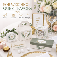 Boîtes à dragées personnalisées haut de gamme en carton rigide pour mariage, avec logo, pour invités, cadeaux de fête, en gros