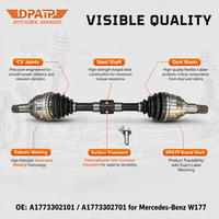 A1773302701 Vordere Linke Antriebswelle für Mercedes Benz W177 A-Klasse A180 A250 2019-2024 CV-Wellen Antriebswellen-Set
