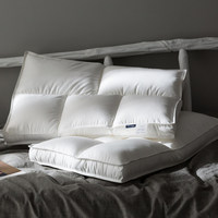 Oreiller en duvet d'oie à profil bas, soutien cervical pour soulager les douleurs au cou, enveloppe en coton 200TC, design minimaliste pour dormeurs sur le côté/le dos/le ventre