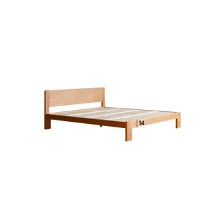 Lit plateforme en bois de cerisier 1,5 m 1,8 m style nordique durable pour petits appartements et chambres parentales - Product Image 2
