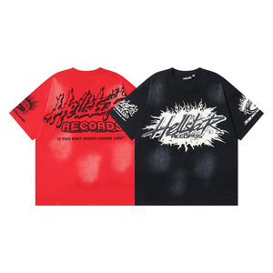 Nueva Camiseta de Moda Estilo Retro, Holgada, de Algodón Puro, Manga Corta, con Estampado de Estrellas <span class=keywords><strong>y</strong></span> Letras, para Hombre <span class=keywords><strong>y</strong></span> Mujer, NFC - Product Image 5