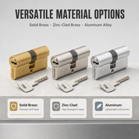 Cylindres de serrure de porte en alliage de zinc et aluminium de haute sécurité Euro Brass