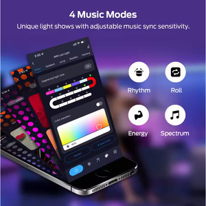 Bande LED en silicone RGBIC 5V USB, synchronisation musicale Bluetooth, lumière fluide, étanche, bande LED ambiante pour décoration intérieure et extérieure - Product Image 3