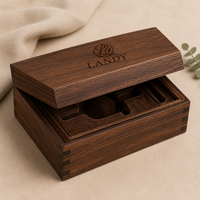 Boîte d'aromathérapie rectangulaire en bois de noyer de luxe et étui pour brûleur d'encens avec gravure laser pour commandes personnalisées - Décoration parfumée pour la maison, cadeau