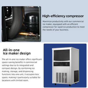 Máquina comercial de cubitos de <span class=keywords><strong>hielo</strong></span> certificada Ce Naixer 83Lbs 100Lbs/Day Quick 15 min Fabricación de <span class=keywords><strong>hielo</strong></span> Máquina de <span class=keywords><strong>hielo</strong></span> de acero inoxidable <span class=keywords><strong>para</strong></span> bar de hotel - Product Image 4