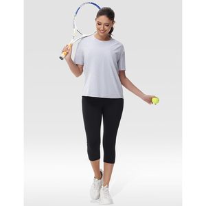 FOXA T-shirt d'entraînement à manches courtes pour femme, col rond, respirant, haut de yoga - Product Image 5