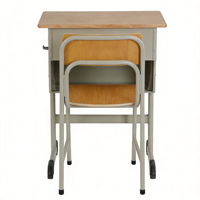 Chaise d'étude en bois anti-pincement avec tablette d'écriture pour étudiants, dossier et profondeur de siège réglables, personnalisation de couleur en option