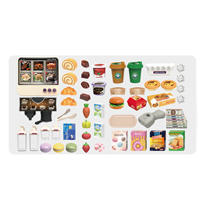Ensemble de jeu de supermarché pour enfants de 50 cm, supermarché de luxe avec machine à café et <span class=keywords><strong>caisse</strong></span> <span class=keywords><strong>enregistreuse</strong></span> pour filles - Product Image 2