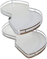 Organisateur de cuisine coulissant pour coin mort, plateau coulissant en aluminium pour coin mort, panier à 2 niveaux avec fermeture amortie