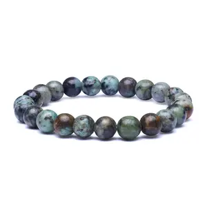 Pulsera de piedras preciosas para hombre y mujer, brazalete de piedras preciosas semipreciosas apilables, cristales reales elásticos, piedra Natural colorida