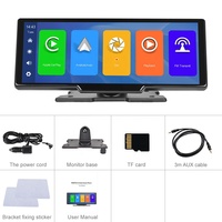 Écran portable sans fil CarPlay Podofo 10,26'' Android Auto, autoradio stéréo, moniteur de voiture avec caméra embarquée DVR + carte 64G OEM