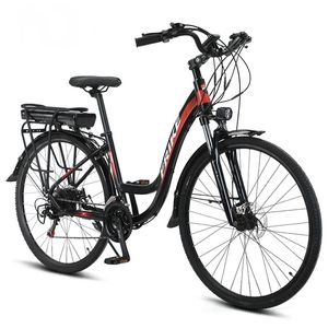 Bicicleta Eléctrica Deportiva Urbana con Panel de Instrumentos Multifunción LCD, Llantas de 28 Pulgadas, Cuadro de Aluminio, Asiento Trasero, Batería de Litio, Motor sin Escobillas - Product Image 2