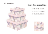 Lot de 3 boîtes cadeaux oblongues en carton rigide, gaufrage géométrique, dégradé scintillant, matériaux recyclés pour anniversaires et fêtes
