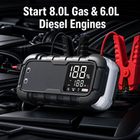 Démarreur de Voiture Portable 2000A avec Charge Rapide PD 65W, Batterie Externe 16000mAh pour Moteurs Essence 8.0L et Diesel 6.0L, Booster de Démarrage 12V