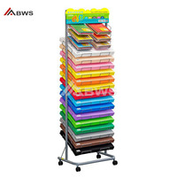 Freestanding China Manufacturing Metal Hanging Floor Moveable 4-Tier Carpet Shelf Door Mat Display Rack