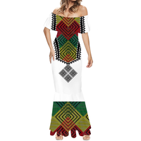 Robes vintage grande taille pour femmes Robe sirène éthiopienne personnalisée en vrac Éthiopie Robes de soirée décontractées à épaules dénudées pour femmes Sexy