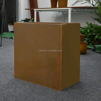 Jardinière rectangulaire contemporaine écologique en acier Corten pour l'extérieur, pour le jardin et le parc.