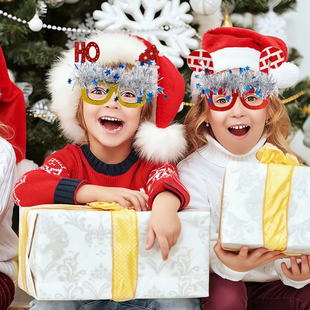 CIVI kacamata Natal Dewasa dan anak-anak, alat peraga Stan foto Natal dekorasi pesta Natal 2023