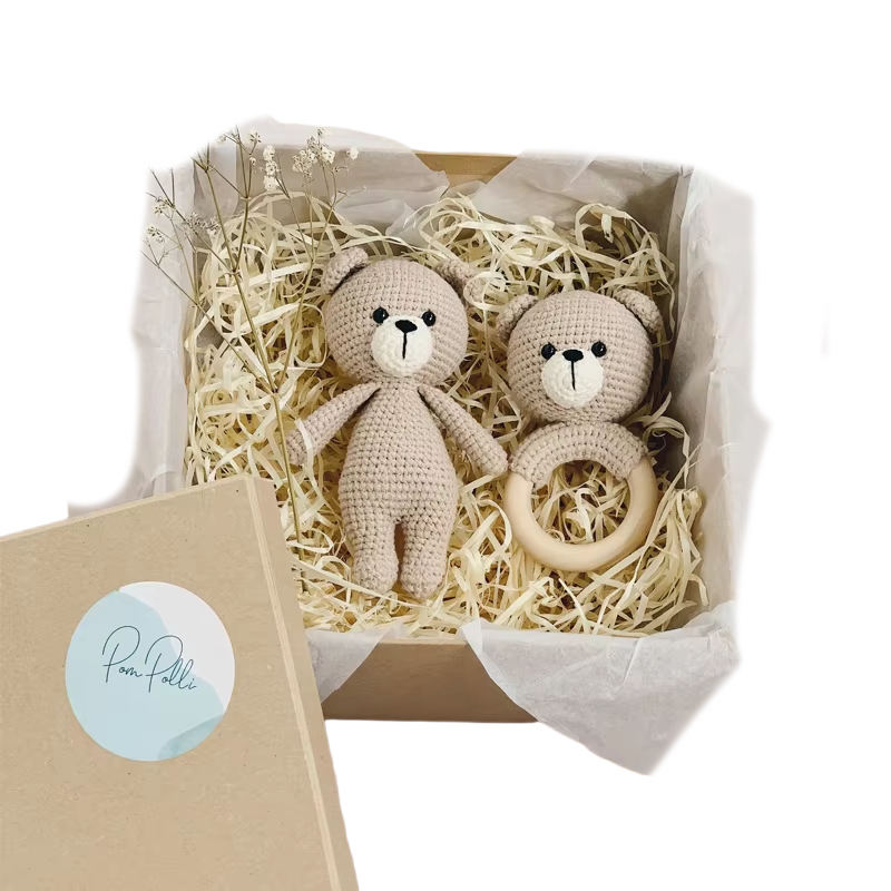 Organic Cotton True Religion Newborn Gift Set Osito Sonajas De