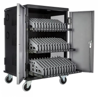 Chariot de recharge intelligent CA certifié UL à 36 emplacements pour ordinateurs portables, avec roues et plateaux coulissants, armoire de recharge sécurisée pour l'éducation scolaire